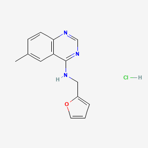 molecular formula C14H14ClN3O B8008458 N-(furan-2-ylmethyl)-6-methylquinazolin-4-amine;hydrochloride 