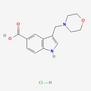 molecular formula C14H17ClN2O3 B8008465 3-(morpholin-4-ylmethyl)-1H-indole-5-carboxylic acid;hydrochloride 