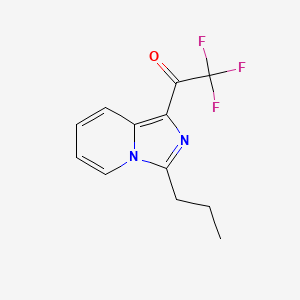 molecular formula C12H11F3N2O B8008481 2,2,2-Trifluoro-1-{3-propylimidazo[1,5-a]pyridin-1-yl}ethan-1-one 