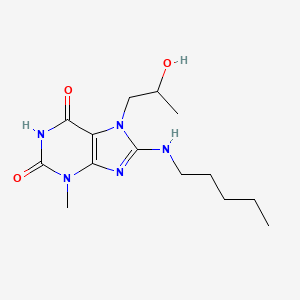 molecular formula C14H23N5O3 B8008571 7-(2-Hydroxypropyl)-3-methyl-8-(pentylamino)purine-2,6-dione 