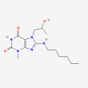 8-(Hexylamino)-7-(2-hydroxypropyl)-3-methylpurine-2,6-dione