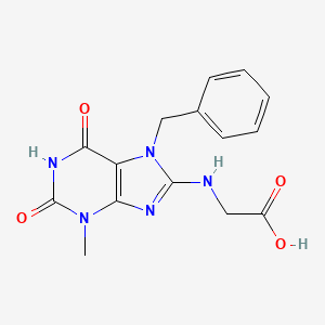 molecular formula C15H15N5O4 B8008603 2-[(7-Benzyl-3-methyl-2,6-dioxopurin-8-yl)amino]acetic acid 