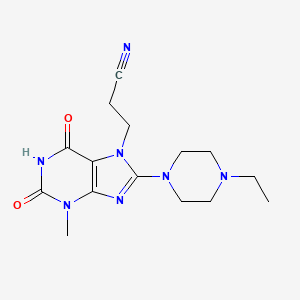 3-[8-(4-Ethylpiperazin-1-yl)-3-methyl-2,6-dioxopurin-7-yl]propanenitrile