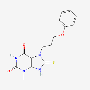3-methyl-7-(3-phenoxypropyl)-8-sulfanylidene-9H-purine-2,6-dione