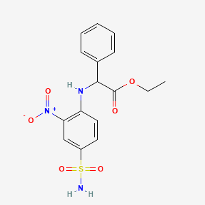 Ethyl 2-(2-nitro-4-sulfamoylanilino)-2-phenylacetate