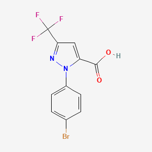 molecular formula C11H6BrF3N2O2 B8008801 1-(4-bromophenyl)-3-(trifluoromethyl)-1H-Pyrazole-5-carboxylic acid CAS No. 1211520-63-6