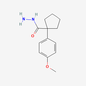 molecular formula C13H18N2O2 B8008864 1-(4-Methoxyphenyl)cyclopentane-1-carbohydrazide 