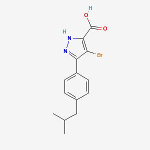 4-bromo-5-[4-(2-methylpropyl)phenyl]-1H-pyrazole-3-carboxylic acid