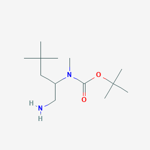 molecular formula C13H28N2O2 B8008895 Tert-butyl (1-amino-4,4-dimethylpentan-2-YL)(methyl)carbamate 