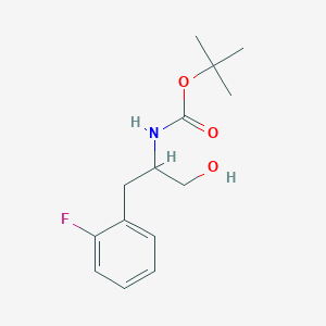 molecular formula C14H20FNO3 B8008897 tert-butyl N-[1-(2-fluorophenyl)-3-hydroxypropan-2-yl]carbamate 