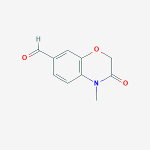 molecular formula C10H9NO3 B8008939 4-Methyl-3-oxo-3,4-dihydro-2H-1,4-benzoxazine-7-carbaldehyde CAS No. 189345-99-1