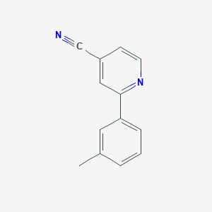 molecular formula C13H10N2 B8008972 2-(3-Methylphenyl)isonicotinonitrile 