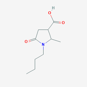 molecular formula C10H17NO3 B8009011 1-Butyl-2-methyl-5-oxopyrrolidine-3-carboxylic acid 