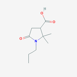 molecular formula C10H17NO3 B8009014 2,2-Dimethyl-5-oxo-1-propylpyrrolidine-3-carboxylic acid 