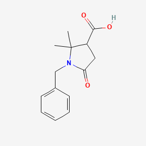 molecular formula C14H17NO3 B8009017 1-Benzyl-2,2-dimethyl-5-oxopyrrolidine-3-carboxylic acid 