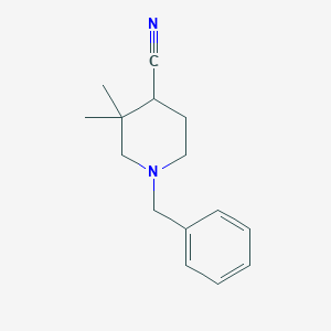 molecular formula C15H20N2 B8009025 1-Benzyl-3,3-dimethyl-piperidine-4-carbonitrile 