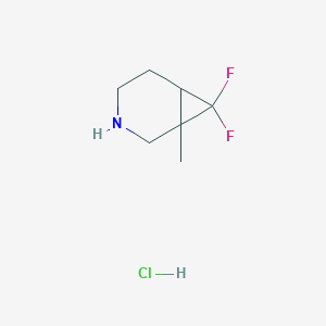 molecular formula C7H12ClF2N B8009091 7,7-Difluoro-1-methyl-3-azabicyclo[4.1.0]heptane hydrochloride 