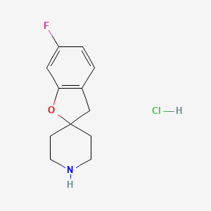 molecular formula C12H15ClFNO B8009095 6-Fluoro-3H-spiro[benzofuran-2,4'-piperidine] hcl 