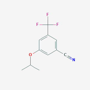 molecular formula C11H10F3NO B8009106 3-Isopropoxy-5-(trifluoromethyl)benzonitrile 