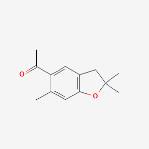 molecular formula C13H16O2 B8009150 1-(2,2,6-trimethyl-3H-1-benzofuran-5-yl)ethanone 