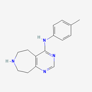 molecular formula C15H18N4 B8009182 N-(4-methylphenyl)-6,7,8,9-tetrahydro-5H-pyrimido[4,5-d]azepin-4-amine 