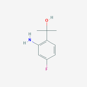molecular formula C9H12FNO B8009187 2-(2-Amino-4-fluorophenyl)propan-2-ol 