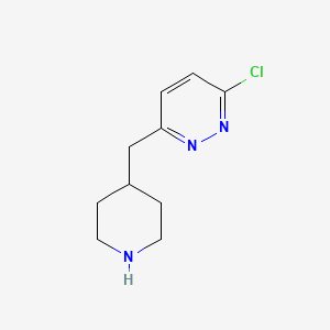 molecular formula C10H14ClN3 B8009196 3-Chloro-6-(piperidin-4-ylmethyl)pyridazine 