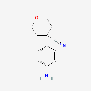 molecular formula C12H14N2O B8009206 4-(4-Amino-phenyl)-tetrahydro-pyran-4-carbonitrile 