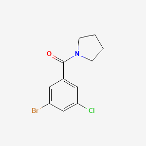 molecular formula C11H11BrClNO B8009222 (3-Bromo-5-chlorophenyl)(pyrrolidin-1-yl)methanone 