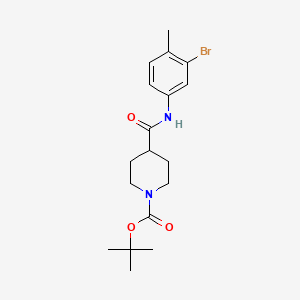 molecular formula C18H25BrN2O3 B8009230 tert-Butyl 4-((3-bromo-4-methylphenyl)carbamoyl)piperidine-1-carboxylate 