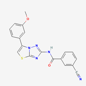 3-cyano-N-[6-(3-methoxyphenyl)-[1,3]thiazolo[3,2-b][1,2,4]triazol-2-yl]benzamide