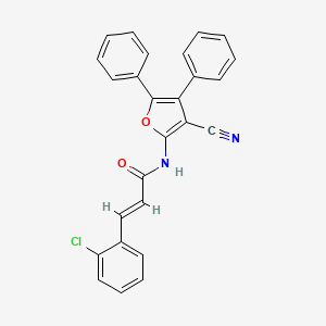 molecular formula C26H17ClN2O2 B8009243 (E)-3-(2-chlorophenyl)-N-(3-cyano-4,5-diphenylfuran-2-yl)prop-2-enamide 