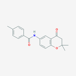molecular formula C19H19NO3 B8009248 N-(2,2-dimethyl-4-oxo-3H-chromen-6-yl)-4-methylbenzamide 