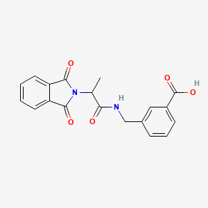 molecular formula C19H16N2O5 B8009253 3-{[2-(1,3-Dioxo-2,3-dihydro-1h-isoindol-2-yl)propanamido]methyl}benzoic acid 