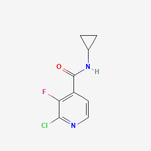 molecular formula C9H8ClFN2O B8009316 2-Chloro-N-cyclopropyl-3-fluoroisonicotinamide 