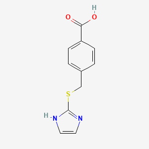 molecular formula C11H10N2O2S B8009352 4-(1H-imidazol-2-ylsulfanylmethyl)benzoic acid 