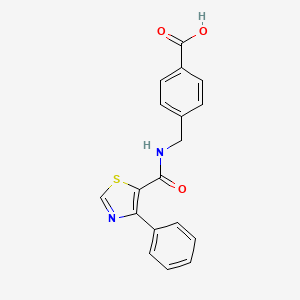 molecular formula C18H14N2O3S B8009361 4-[[(4-Phenyl-1,3-thiazole-5-carbonyl)amino]methyl]benzoic acid 