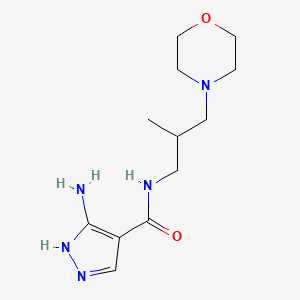 molecular formula C12H21N5O2 B8009385 5-amino-N-(2-methyl-3-morpholin-4-ylpropyl)-1H-pyrazole-4-carboxamide 