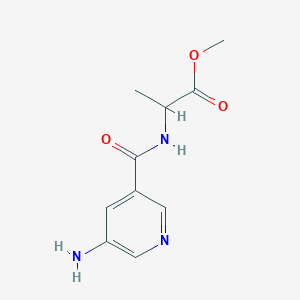 molecular formula C10H13N3O3 B8009432 Methyl 2-[(5-aminopyridine-3-carbonyl)amino]propanoate 