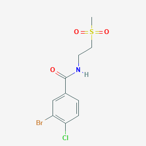 molecular formula C10H11BrClNO3S B8009481 3-Bromo-4-chloro-N-(2-(methylsulfonyl)ethyl)benzamide 