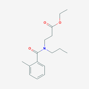 molecular formula C16H23NO3 B8009517 Ethyl 3-(2-methyl-N-propylbenzamido)propanoate 