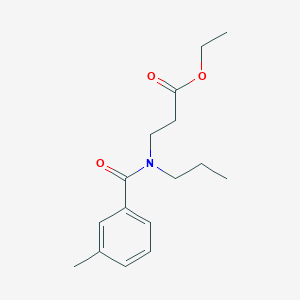 molecular formula C16H23NO3 B8009529 Ethyl 3-(3-methyl-N-propylbenzamido)propanoate 