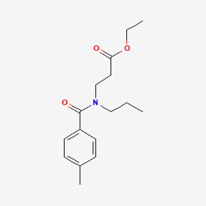 molecular formula C16H23NO3 B8009540 Ethyl 3-(4-methyl-N-propylbenzamido)propanoate 