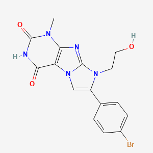 molecular formula C16H14BrN5O3 B8009593 7-(4-Bromophenyl)-6-(2-hydroxyethyl)-4-methylpurino[7,8-a]imidazole-1,3-dione 