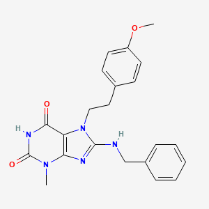 molecular formula C22H23N5O3 B8009600 8-(Benzylamino)-7-[2-(4-methoxyphenyl)ethyl]-3-methylpurine-2,6-dione 