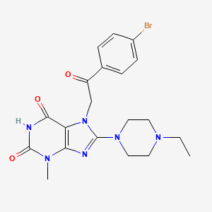 molecular formula C20H23BrN6O3 B8009656 7-[2-(4-Bromophenyl)-2-oxoethyl]-8-(4-ethylpiperazin-1-yl)-3-methylpurine-2,6-dione 