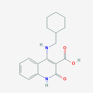molecular formula C17H20N2O3 B8009679 4-((Cyclohexylmethyl)amino)-2-oxo-1,2-dihydroquinoline-3-carboxylic acid 