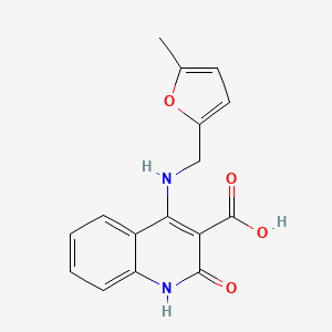 molecular formula C16H14N2O4 B8009682 4-[(5-methylfuran-2-yl)methylamino]-2-oxo-1H-quinoline-3-carboxylic acid 