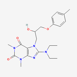 molecular formula C21H29N5O4 B8009726 8-(Diethylamino)-7-[2-hydroxy-3-(4-methylphenoxy)propyl]-1,3-dimethylpurine-2,6-dione 