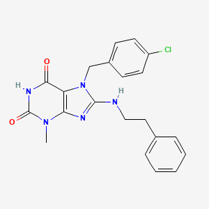 7-[(4-Chlorophenyl)methyl]-3-methyl-8-(2-phenylethylamino)purine-2,6-dione